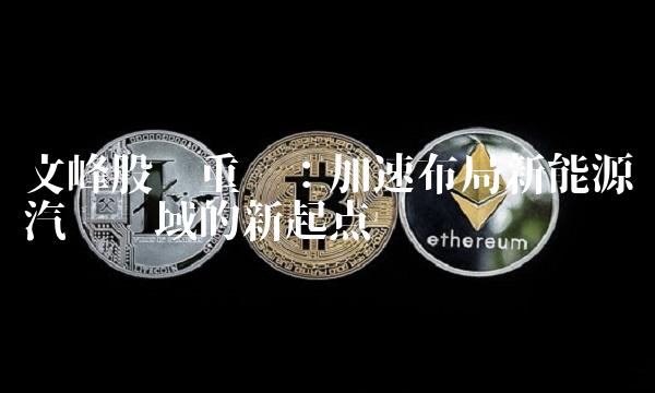 文峰股份重组：加速布局新能源汽车领域的新起点