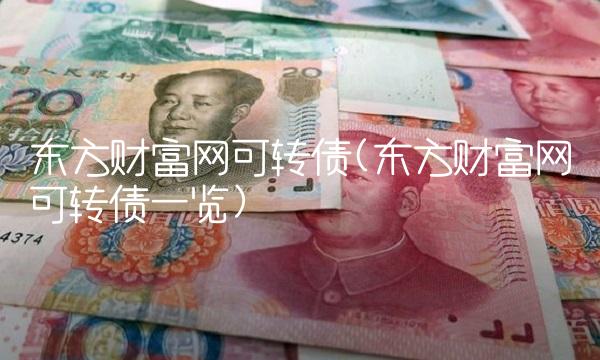 东方财富网可转债(东方财富网可转债一览)