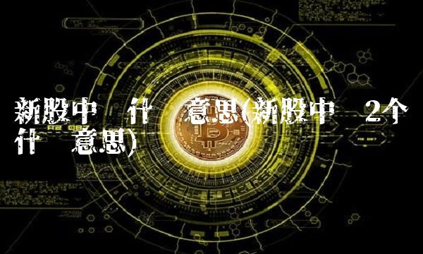 新股中签什么意思(新股中签2个什么意思)