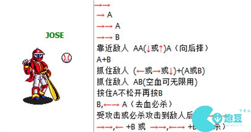 忍者棒球出招表-全人物招式及超必杀指令一览
