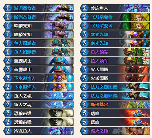 炉石传说暗影崛起嗜血鱼人萨 平民低价卡组推荐