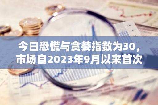 今日恐慌与贪婪指数为30，市场自2023年9月以来首次回归恐慌