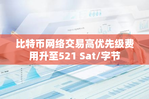 比特币网络交易高优先级费用升至521 Sat/字节