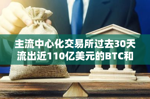 主流中心化交易所过去30天流出近110亿美元的BTC和ETH