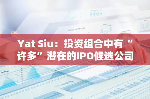 Yat Siu：投资组合中有“许多”潜在的IPO候选公司等待在2025年或2026年上市