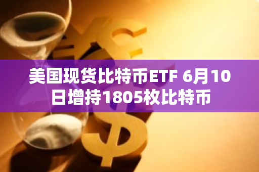 美国现货比特币ETF 6月10日增持1805枚比特币
