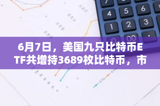 6月7日，美国九只比特币ETF共增持3689枚比特币，市场表现强劲