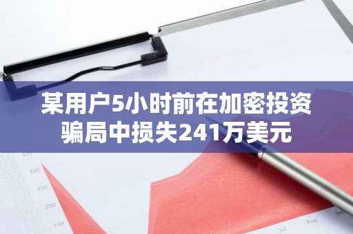 某用户5小时前在加密投资骗局中损失241万美元