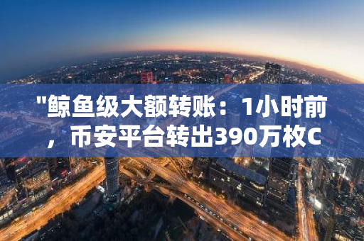 "鲸鱼级大额转账：1小时前，币安平台转出390万枚CRV加密货币"