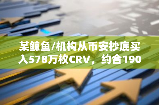 某鲸鱼/机构从币安抄底买入578万枚CRV，约合190万美元