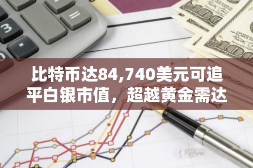 比特币达84,740美元可追平白银市值，超越黄金需达800,100美元