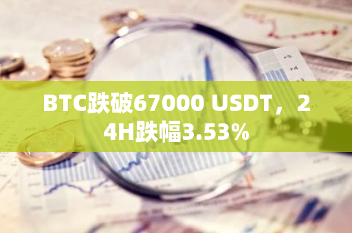 BTC跌破67000 USDT，24H跌幅3.53%