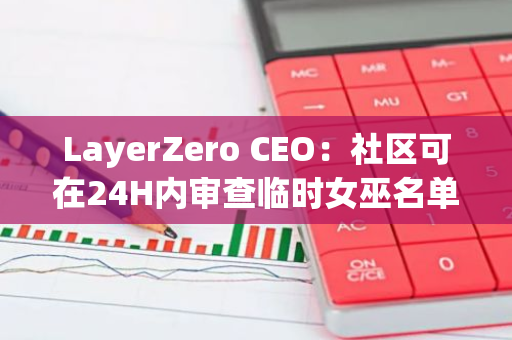 LayerZero CEO：社区可在24H内审查临时女巫名单，如有误将删除