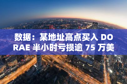 数据：某地址高点买入 DORAE 半小时亏损逾 75 万美元
