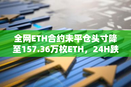 全网ETH合约未平仓头寸降至157.36万枚ETH，24H跌幅3.41%