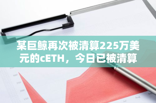 某巨鲸再次被清算225万美元的cETH，今日已被清算1295万美元的cETH