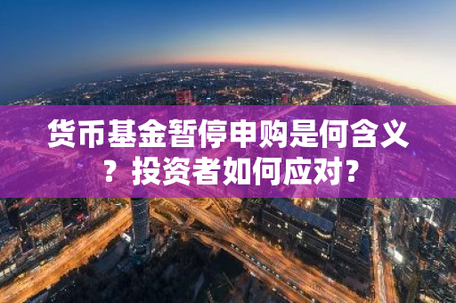 货币基金暂停申购是何含义？投资者如何应对？
