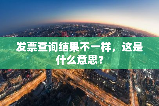 发票查询结果不一样，这是什么意思？