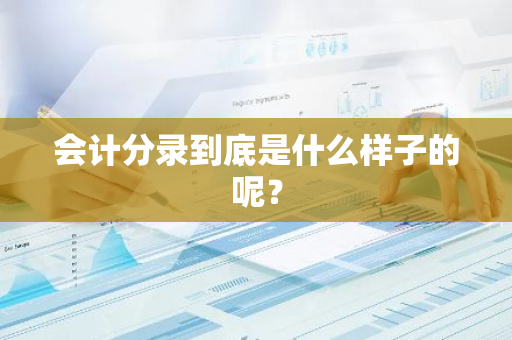 会计分录到底是什么样子的呢？