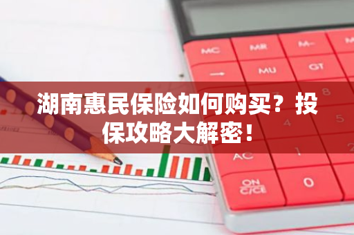 湖南惠民保险如何购买？投保攻略大解密！