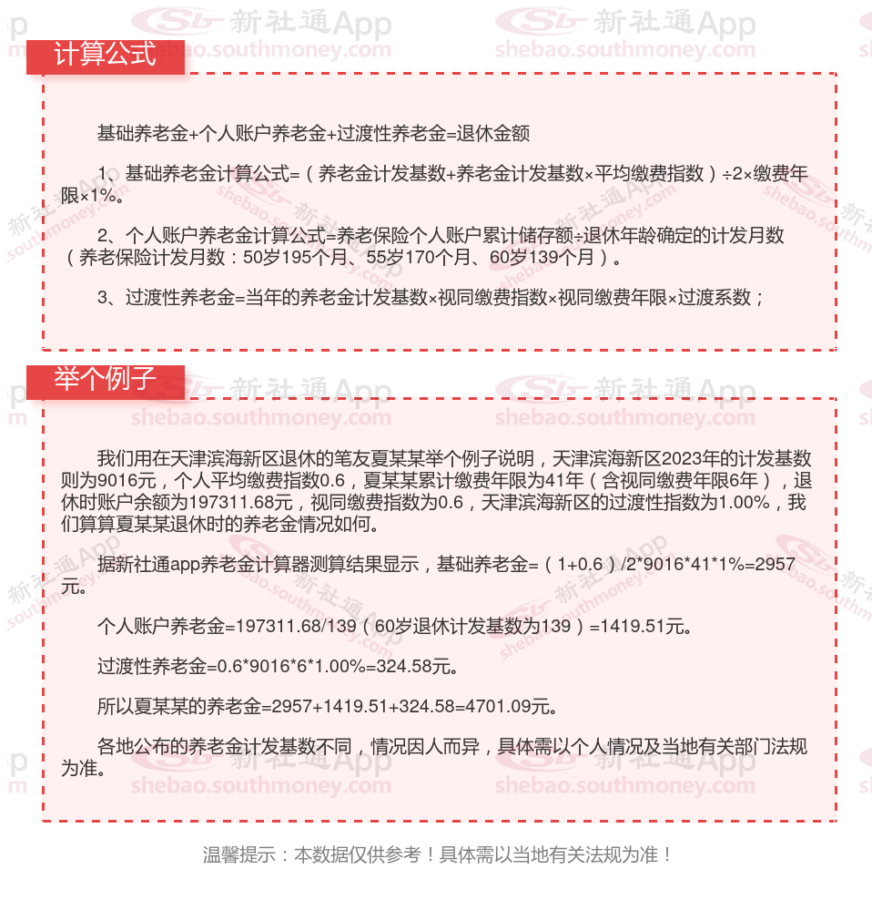 2024年天津滨海新区退休工资大概多少钱一个月？天津滨海新区养老金计算公式2024举例（全文）