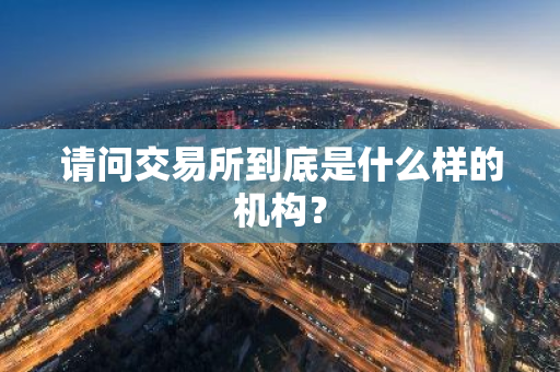 请问交易所到底是什么样的机构？