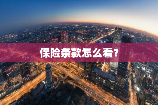 保险条款怎么看？