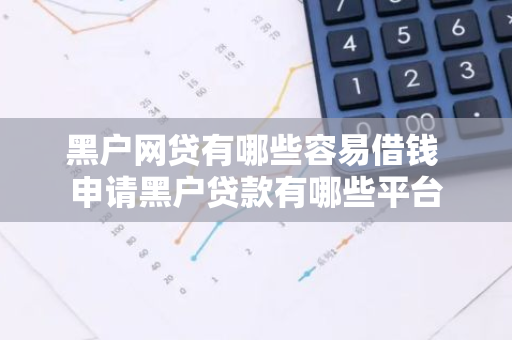 黑户网贷有哪些容易借钱 申请黑户贷款有哪些平台