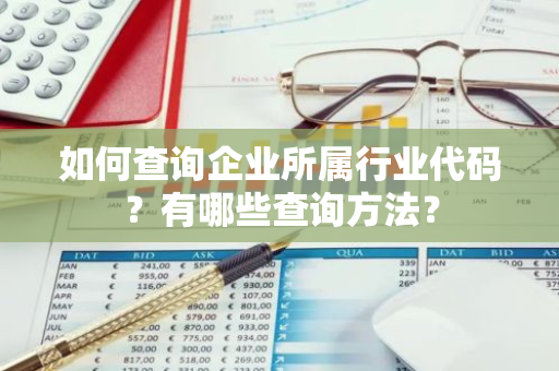 如何查询企业所属行业代码？有哪些查询方法？