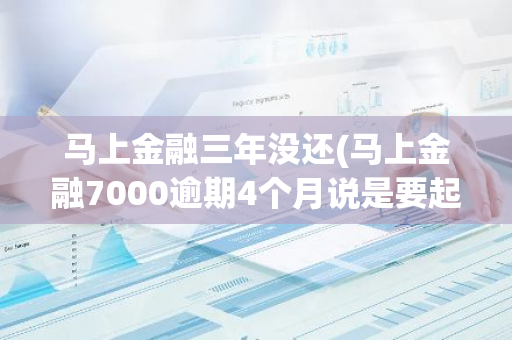 马上金融三年没还(马上金融7000逾期4个月说是要起诉我)