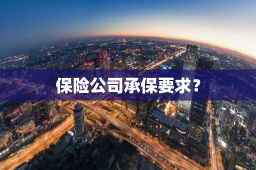 保险公司承保要求？