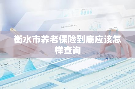 衡水市养老保险到底应该怎样查询