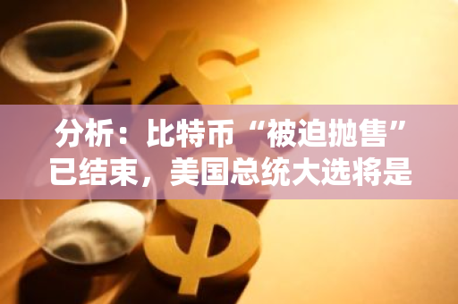 分析：比特币“被迫抛售”已结束，美国总统大选将是行情关键时刻