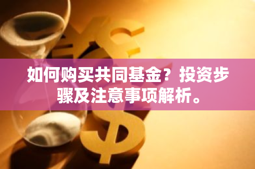 如何购买共同基金？投资步骤及注意事项解析。