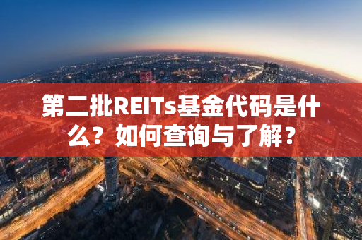 第二批REITs基金代码是什么？如何查询与了解？