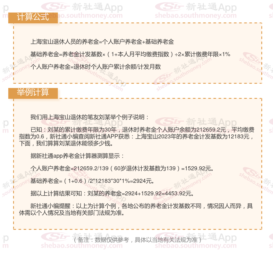 养老金计算方法2024 上海宝山2024社保退休工资计算公式（最新在线计算）