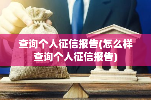 查询个人征信报告(怎么样查询个人征信报告)