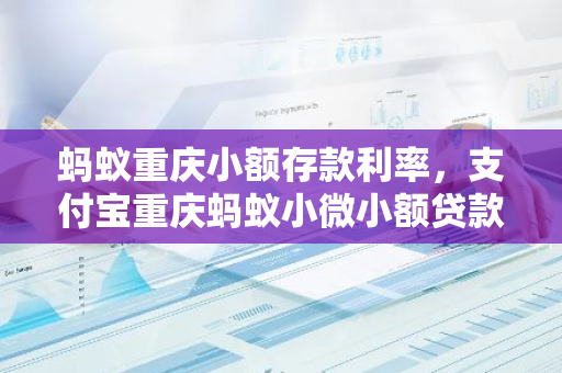 蚂蚁重庆小额存款利率，支付宝重庆蚂蚁小微小额贷款