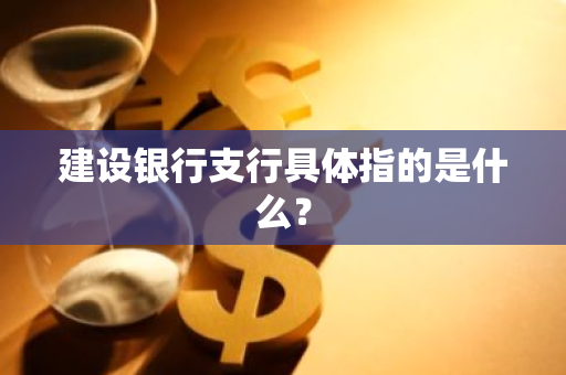 建设银行支行具体指的是什么？