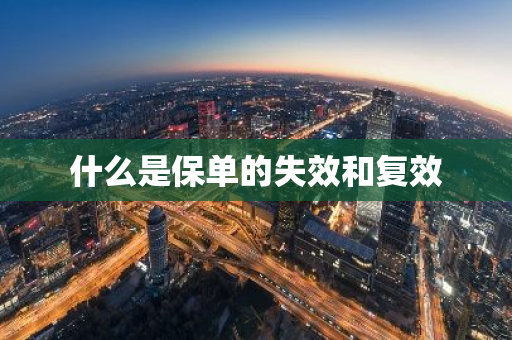 什么是保单的失效和复效