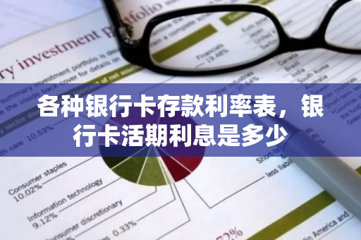 各种银行卡存款利率表，银行卡活期利息是多少