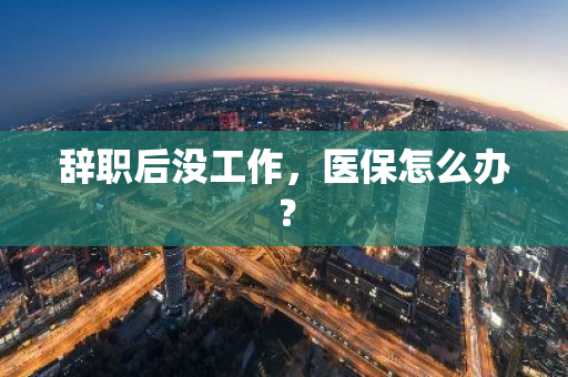辞职后没工作，医保怎么办？