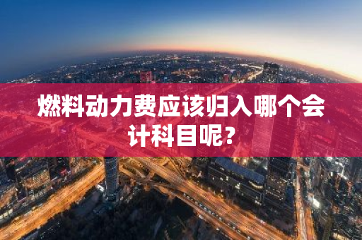 燃料动力费应该归入哪个会计科目呢？