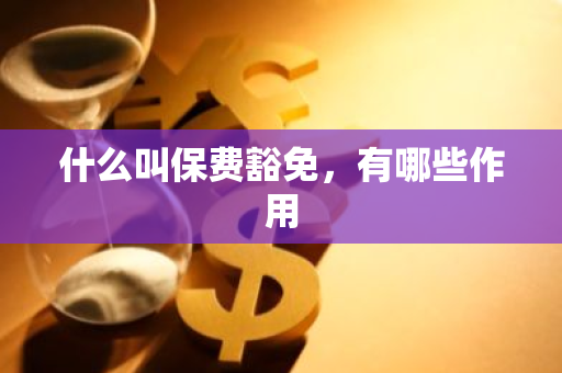 什么叫保费豁免，有哪些作用