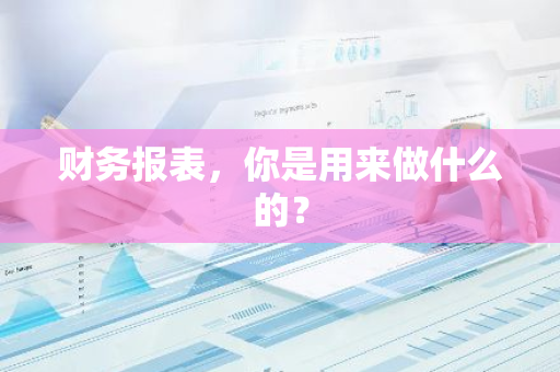 财务报表，你是用来做什么的？