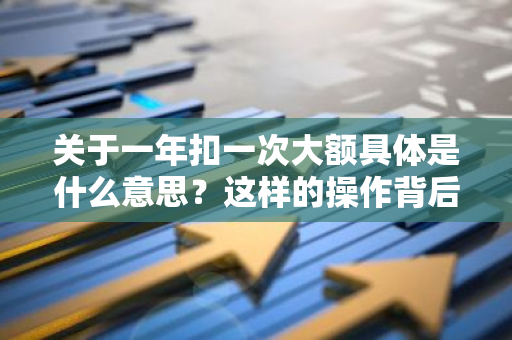 关于一年扣一次大额具体是什么意思？这样的操作背后有何玄机？