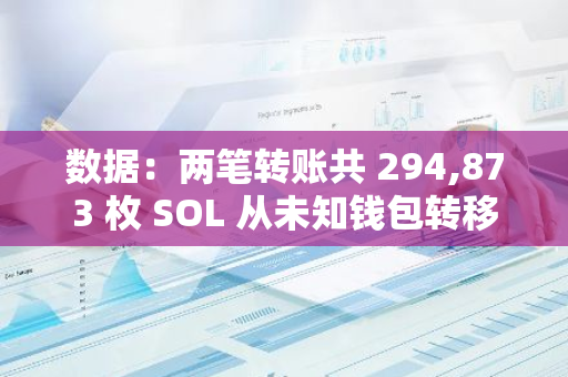 数据：两笔转账共 294,873 枚 SOL 从未知钱包转移到 Binance