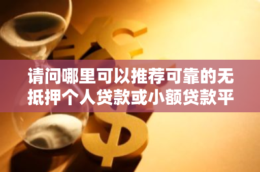 请问哪里可以推荐可靠的无抵押个人贷款或小额贷款平台？