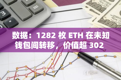 数据：1282 枚 ETH 在未知钱包间转移，价值超 302 万美元
