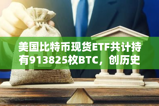 美国比特币现货ETF共计持有913825枚BTC，创历史新高